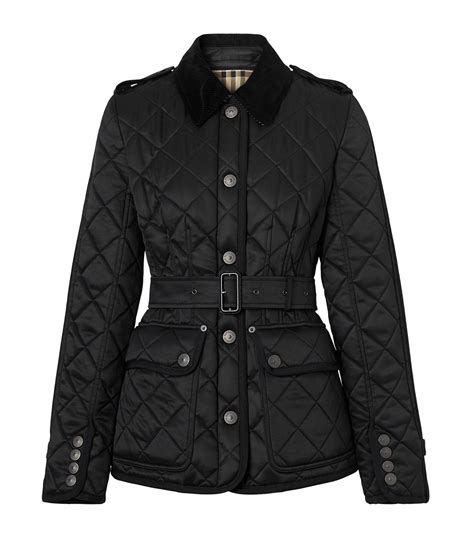 burberry black quilted jacket women's.